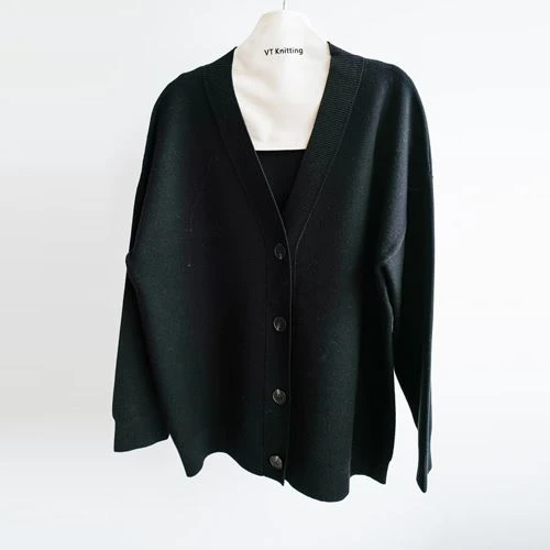 Áo len cardigan len đen cho nữ