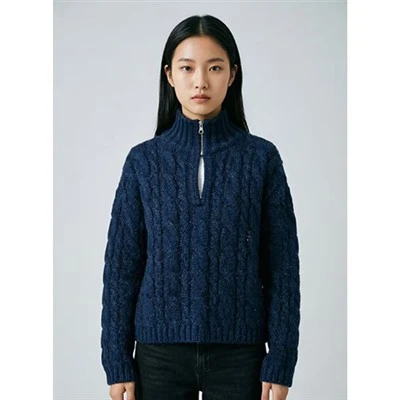 Áo len dệt kim nửa dây kéo