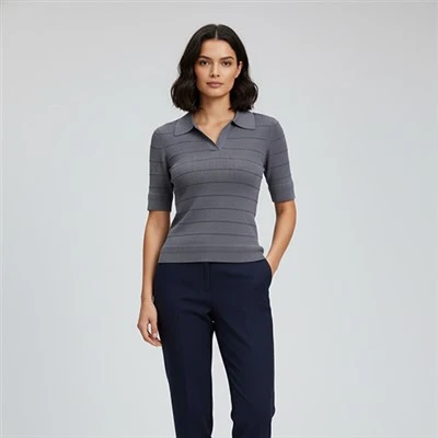 Áo Len Merino Cổ Polo Nữ